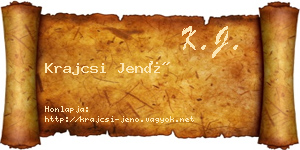 Krajcsi Jenő névjegykártya